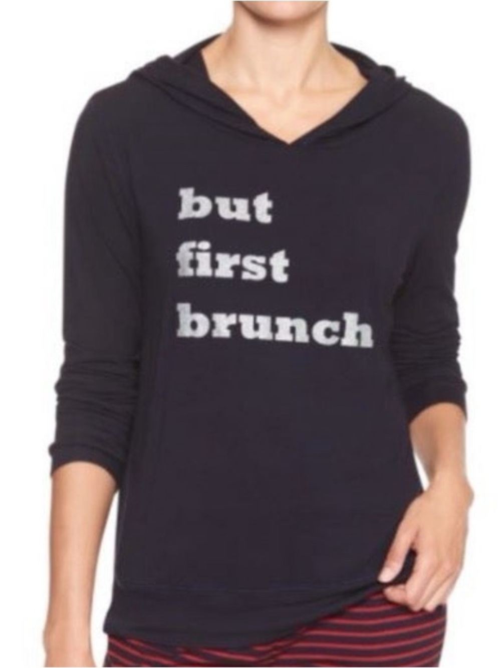 Gap Body Womens "But First Brunch" Long-sleeved Hoodie Medium NWOT